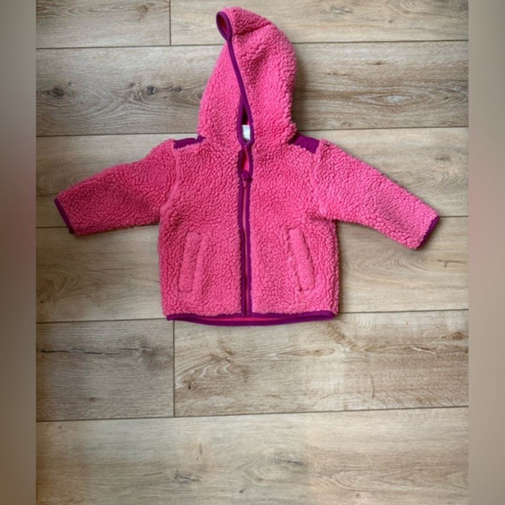 Hanna Andersson Girls  Fleece Sherpa Jacket Warm‎ 18-24mths  EUC 80cm